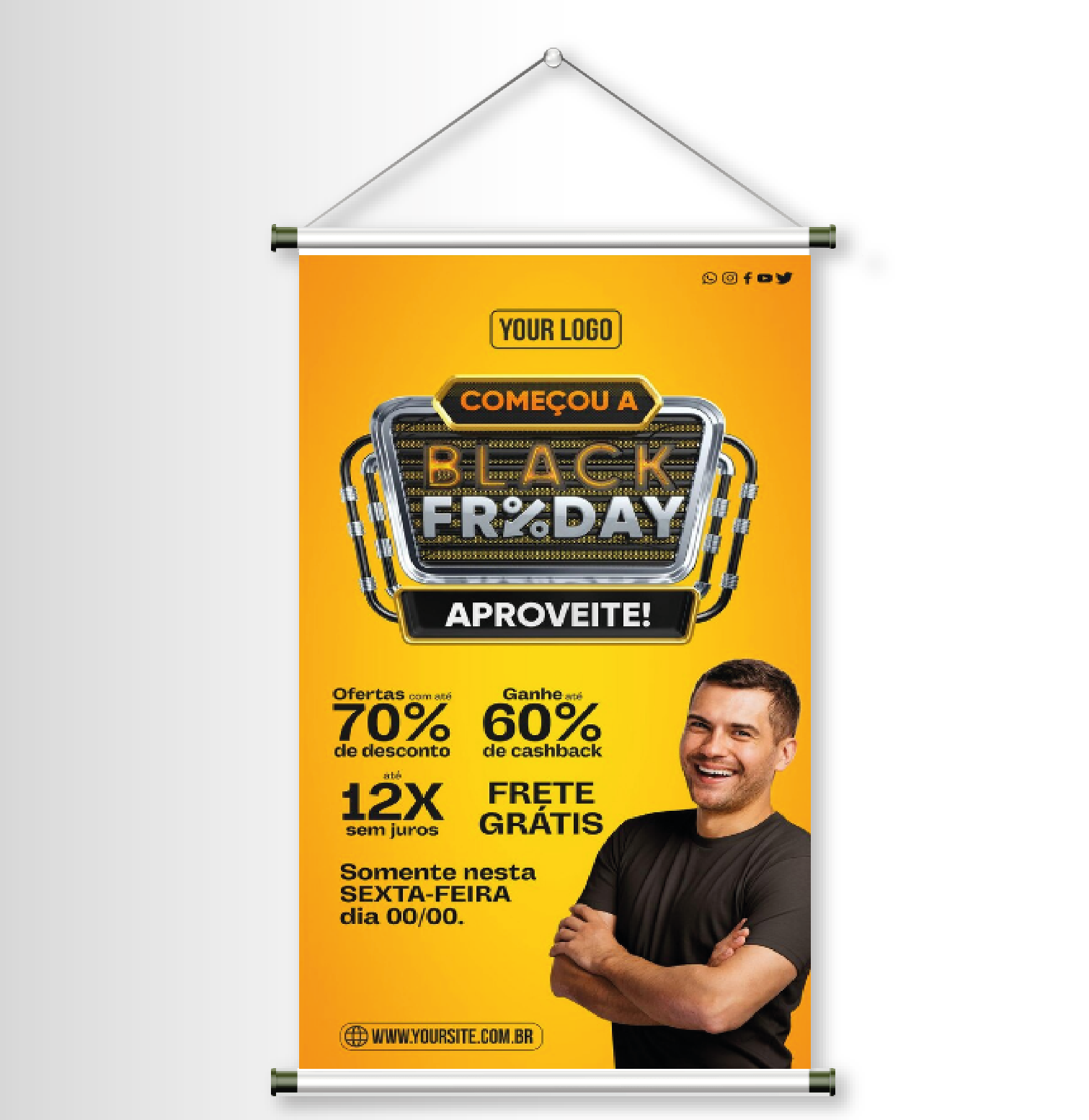Banner Lona 100 X 60 CM