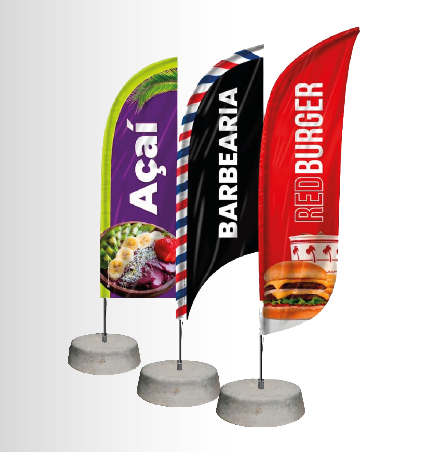wind banner base concreto